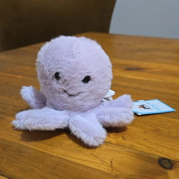 Jellycat Fluffy Octapus 3x4x4" Soft & Plush NWT - Picture 2 of 5